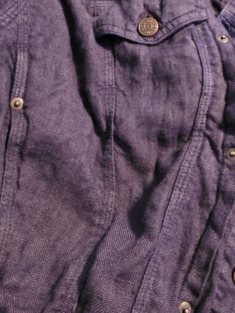 4/$67 Deal! Club Monaco Vintage Navy Blue Button-Front Bomber Jacket - Picture 9 of 12